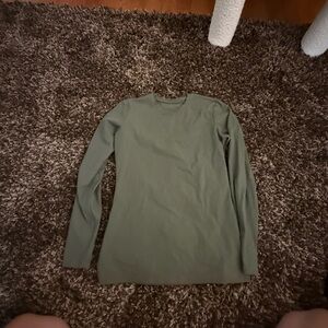 Figs Sage Green Ribbed Top